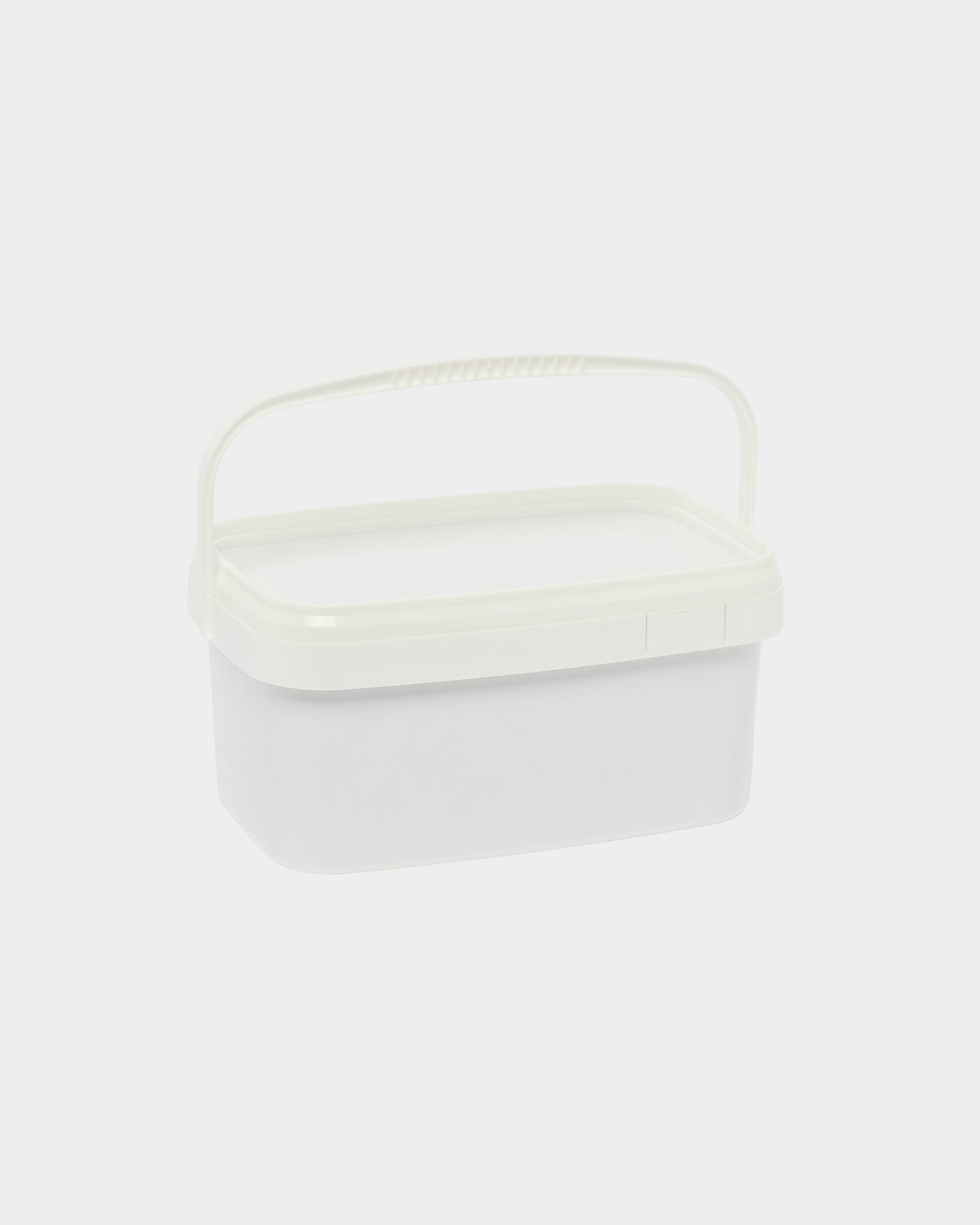 Black WoodUpp Front Screw for wood panels (4.8x35, Ø9.5 washer), 750 pieces in a clear plastic bucket with handle and lid on a white background.